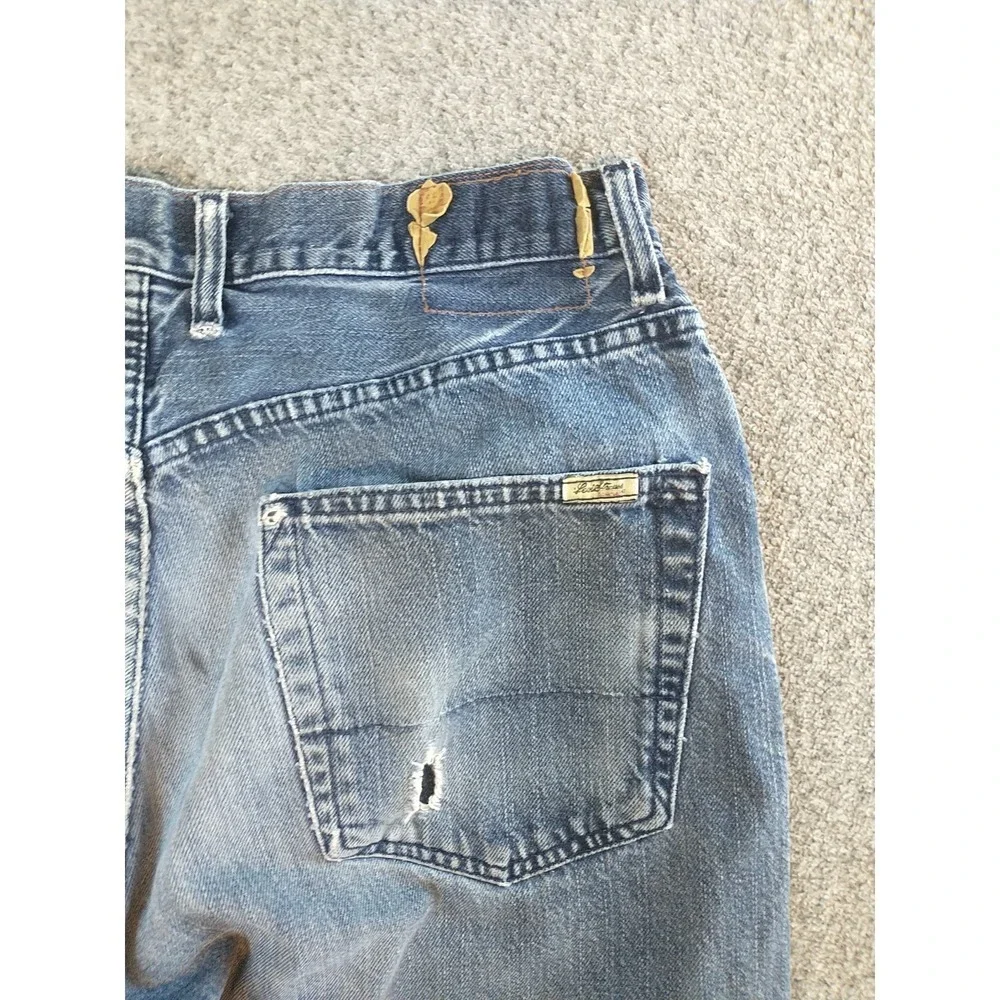 Levi Strauss Signature Mens Loose Straight Distressed Blue Jeans 34x30 (Fits 30)